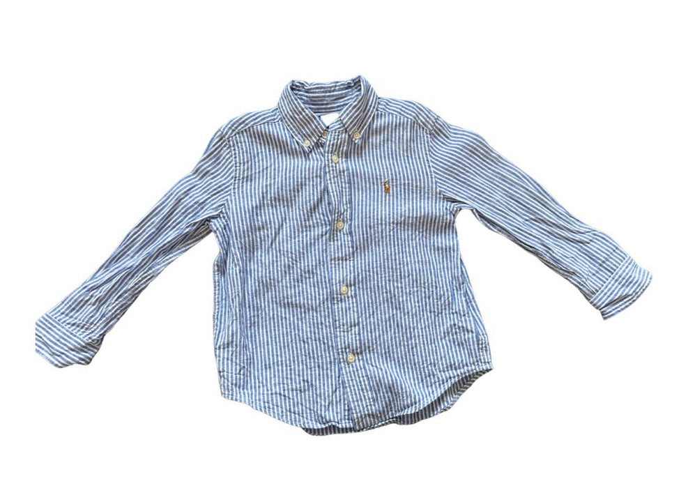 A Blue Long Sleeve Shirts from Polo Ralph Lauren in size 3T for boy. (Front View)