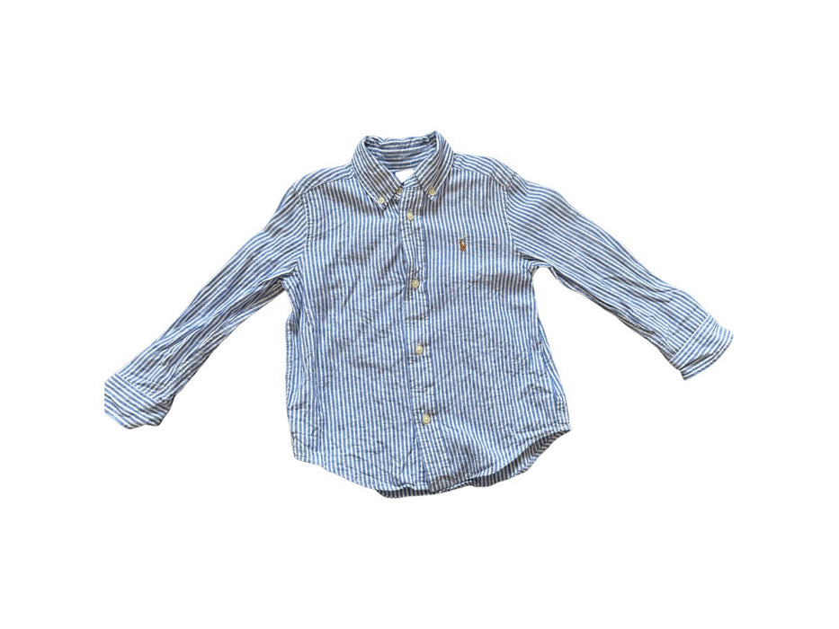 A Blue Long Sleeve Shirts from Polo Ralph Lauren in size 3T for boy. (Front View)
