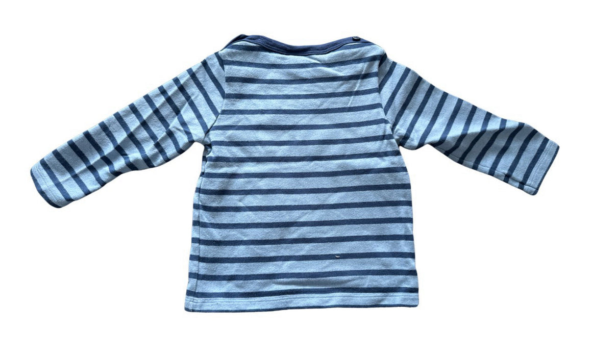 A Blue Long Sleeve Shirts from Petit Bateau in size 18-24M for boy. (Back View)