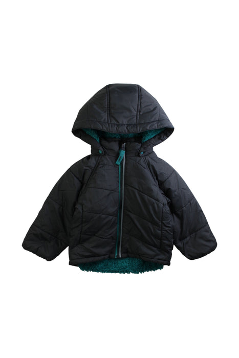 A Black Puffer/Quilted Coats & Outerwear from Polarn O. Pyret in size 6-12M for neutral. (Front View)