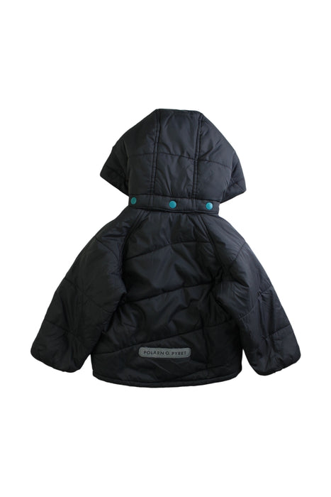 A Black Puffer/Quilted Coats & Outerwear from Polarn O. Pyret in size 6-12M for neutral. (Back View)