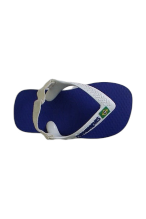 A Blue Flip Flops from Havaianas in size 12-18M for boy. (Front View)