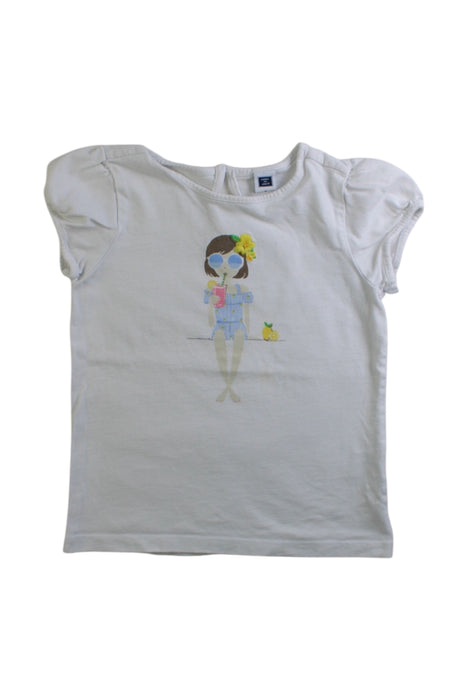 A White Short Sleeve Shirts from Janie & Jack in size 5T for girl. (Front View)