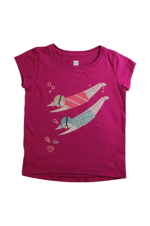 A Pink Short Sleeve T Shirts from Tea in size 3T for girl. (Front View)