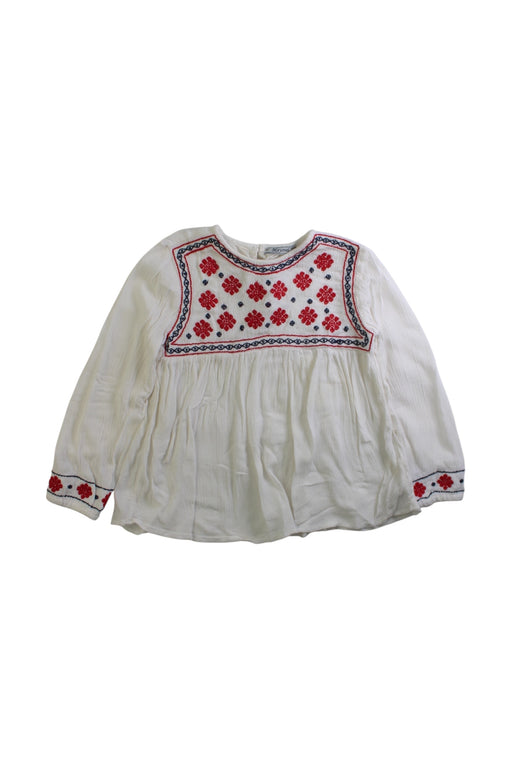 A White Long Sleeve Tops from Mayoral in size 4T for girl. (Front View)