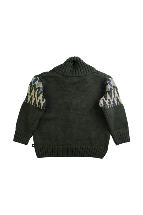 A Green Cardigans from Hartstrings in size 2T for boy. (Back View)