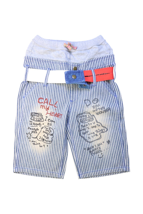 A Blue Shorts from As Know As Ponpoko in size 7Y for girl. (Front View)
