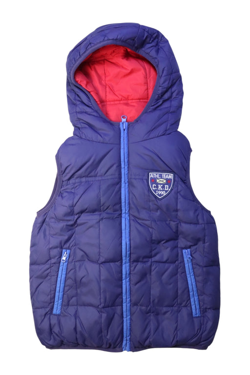A Blue Outerwear Vests from Chickeeduck in size 5T for girl. (Front View)
