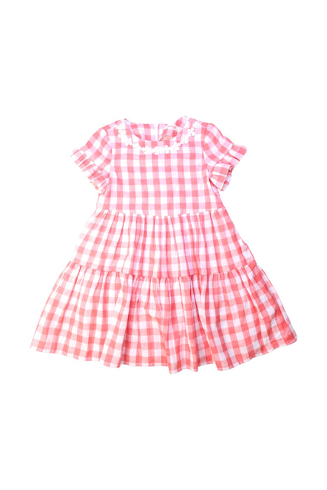 A Pink Short Sleeve Dresses from Momonittu in size 6T for girl. (Front View)