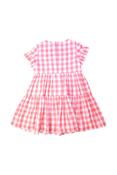 A Pink Short Sleeve Dresses from Momonittu in size 6T for girl. (Back View)