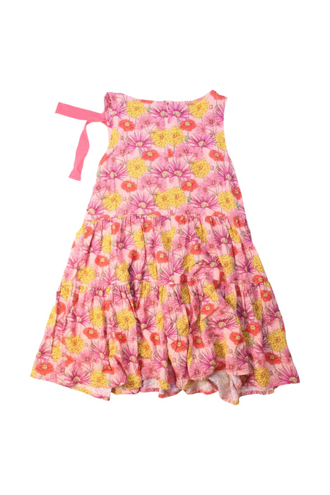 A Multicolour Sleeveless Dresses from Momonittu in size 6T for girl. (Back View)