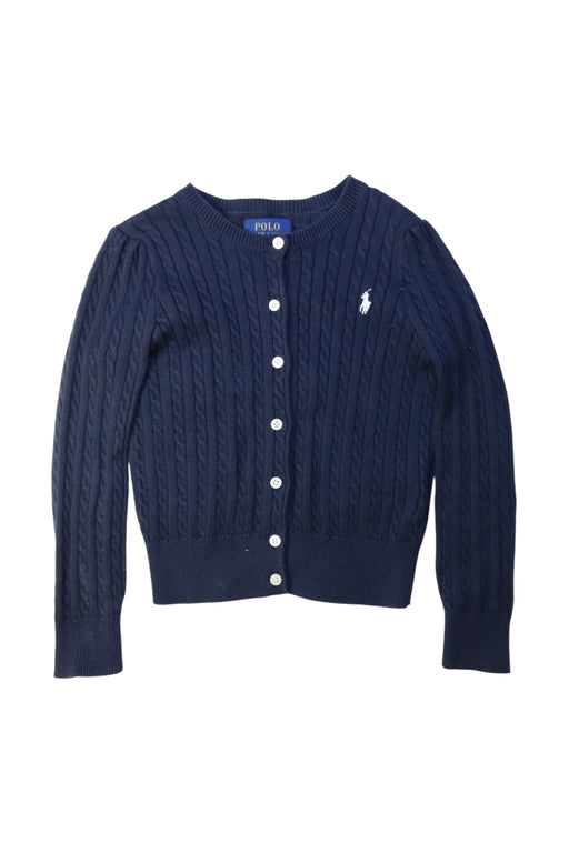 A Navy Cardigans from Polo Ralph Lauren in size 5T for girl. (Front View)