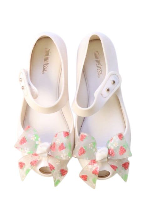 A White Flats from Mini Melissa in size 5T for girl. (Back View)