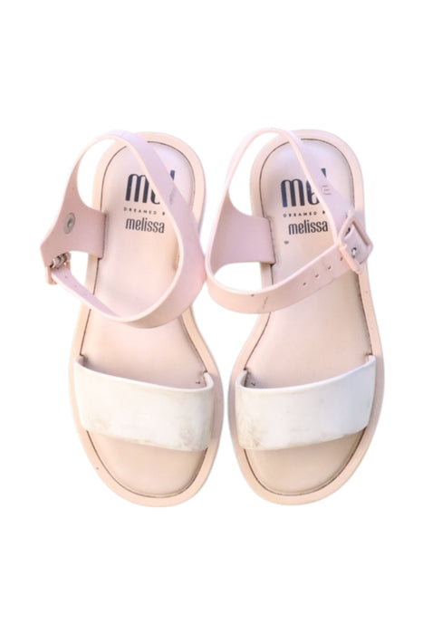 A Pink Sandals from Melissa in size 5T for girl. (Back View)