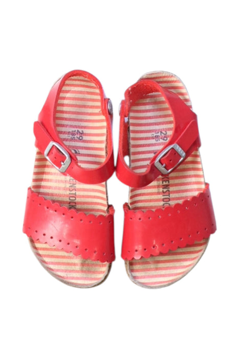 A Red Sandals from Birkenstock in size 5T for girl. (Back View)