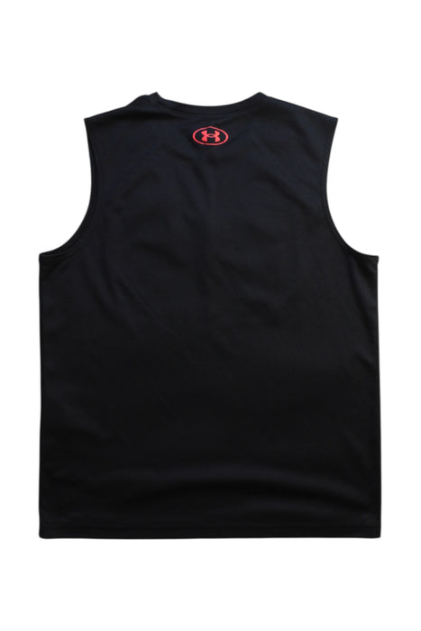 A Black Sleeveless T Shirts from Under Armour in size 10Y for boy. (Back View)