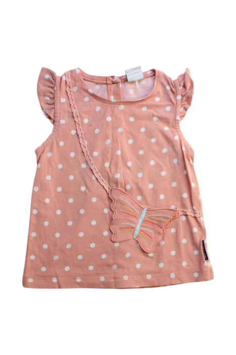 A Pink Sleeveless Tops from Polarn O. Pyret in size 3T for girl. (Front View)