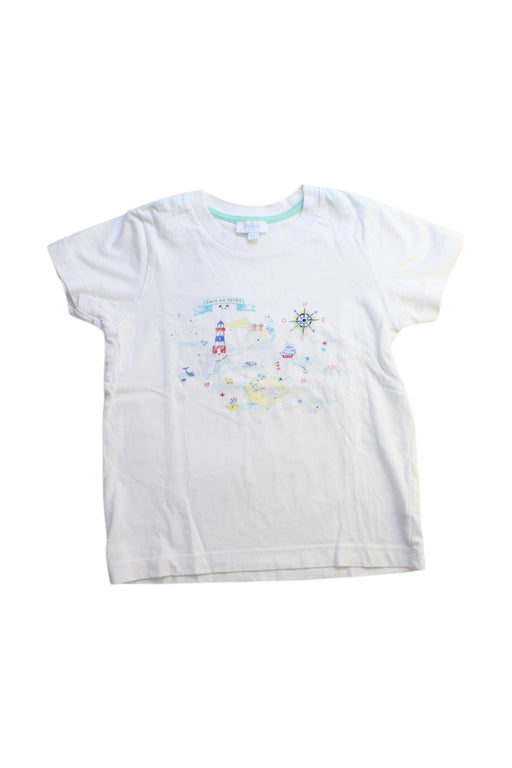 A White Short Sleeve T Shirts from Jacadi in size 6T for boy. (Front View)