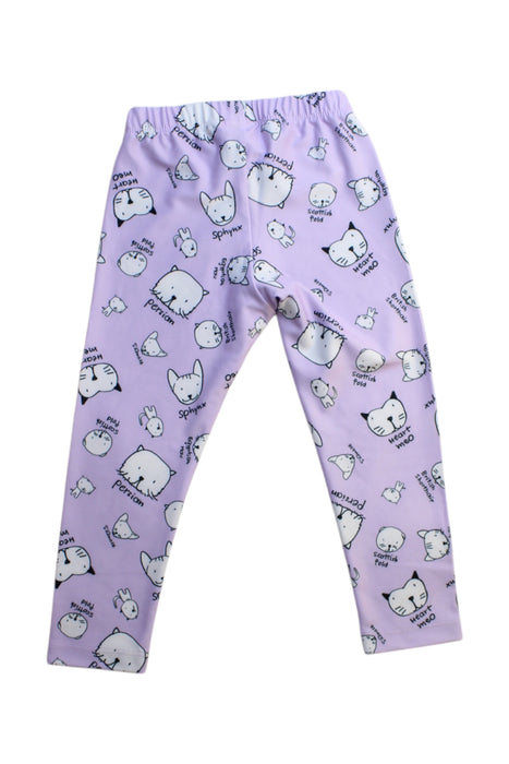 A Purple Leggings from Le Petit Pumm in size 3T for girl. (Back View)