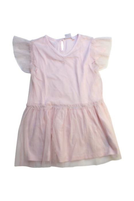 A Pink Short Sleeve Dresses from La Compagnie des Petits in size 4T for girl. (Front View)