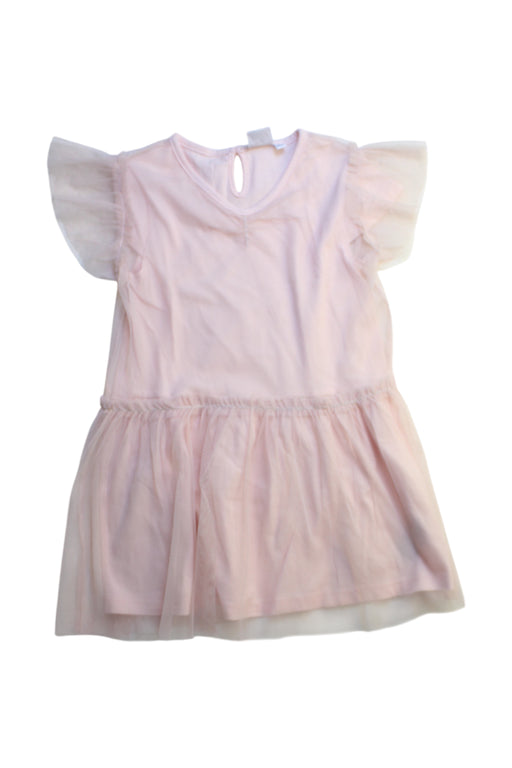 A Pink Short Sleeve Dresses from La Compagnie des Petits in size 4T for girl. (Front View)