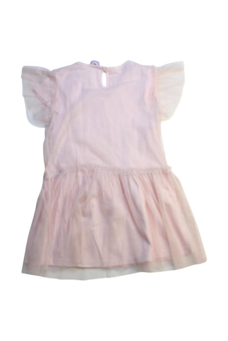 A Pink Short Sleeve Dresses from La Compagnie des Petits in size 4T for girl. (Back View)