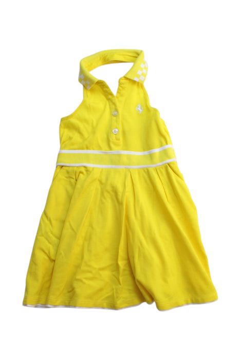 A Yellow Sleeveless Dresses from Ferrari in size 2T for girl. (Front View)