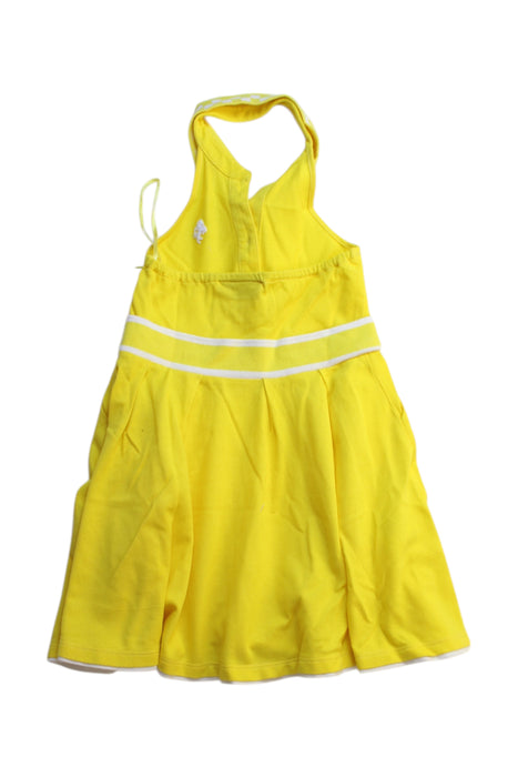 A Yellow Sleeveless Dresses from Ferrari in size 2T for girl. (Back View)