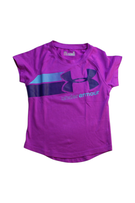 A Purple Short Sleeve T Shirts from Under Armour in size 3T for girl. (Front View)