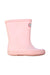 A Pink Rain Boots from Hunter in size 4T for girl. (Front View)
