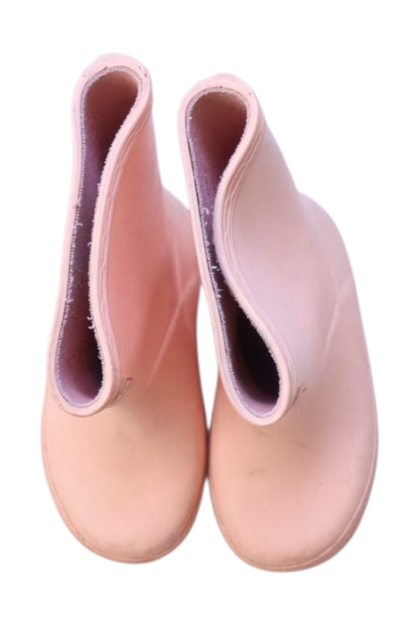 A Pink Rain Boots from Hunter in size 4T for girl. (Back View)