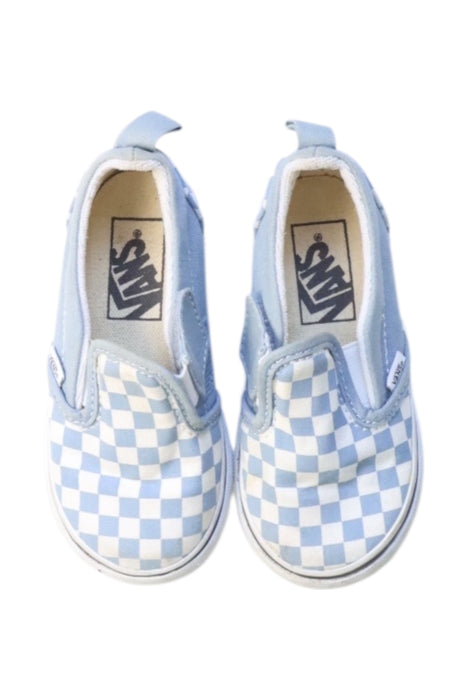 A Blue Slip Ons from Vans in size 3T for girl. (Back View)
