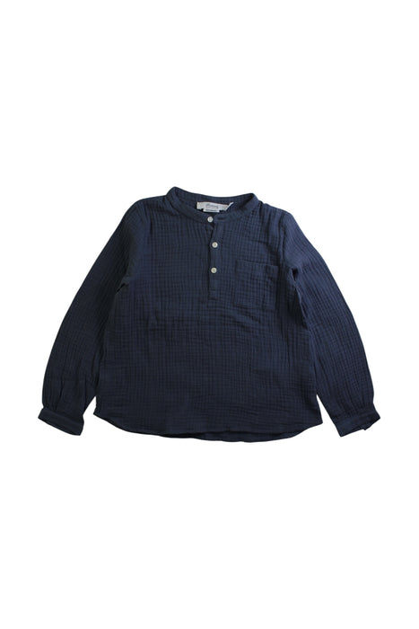 A Navy Long Sleeve Shirts from Bonpoint in size 6T for boy. (Front View)