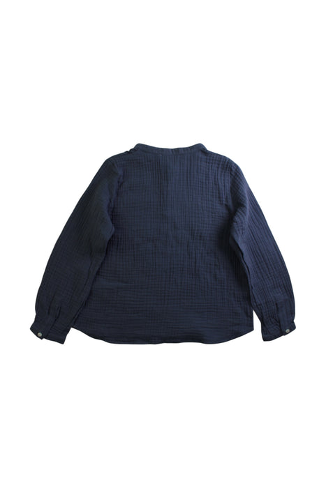 A Navy Long Sleeve Shirts from Bonpoint in size 6T for boy. (Back View)