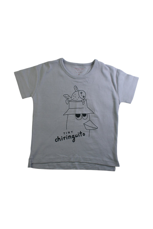 A White Short Sleeve T Shirts from Tinycottons in size 6T for girl. (Front View)