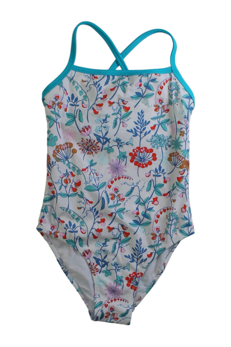 A White Swimsuits from Jacadi in size 6T for girl. (Front View)