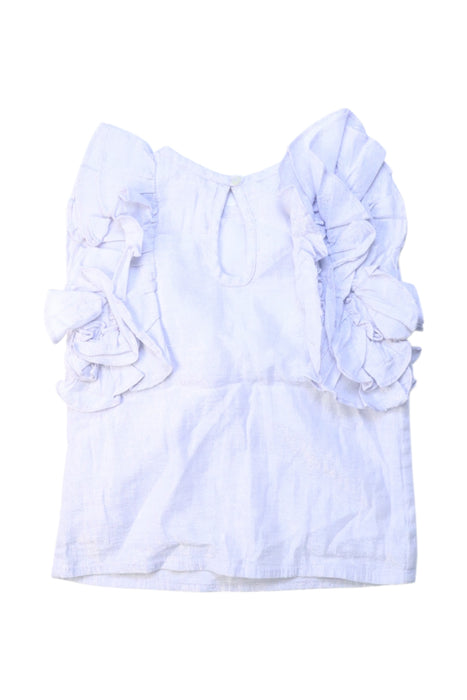 A White Sleeveless Tops from Velveteen in size 4T for girl. (Back View)