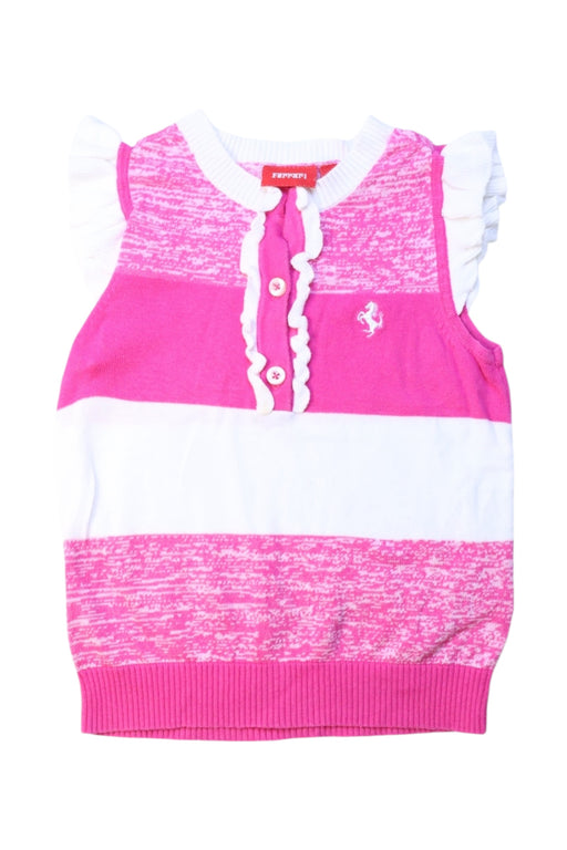 A Pink Sleeveless Tops from Ferrari in size 4T for girl. (Front View)