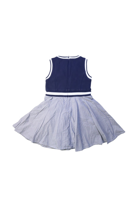 A Navy Sleeveless Dresses from Ferrari in size 2T for girl. (Back View)