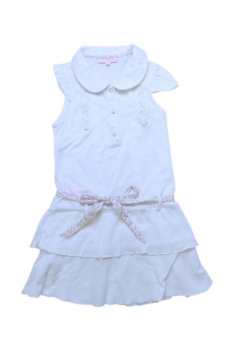A White Sleeveless Dresses from Nicholas & Bears in size 4T for girl. (Front View)