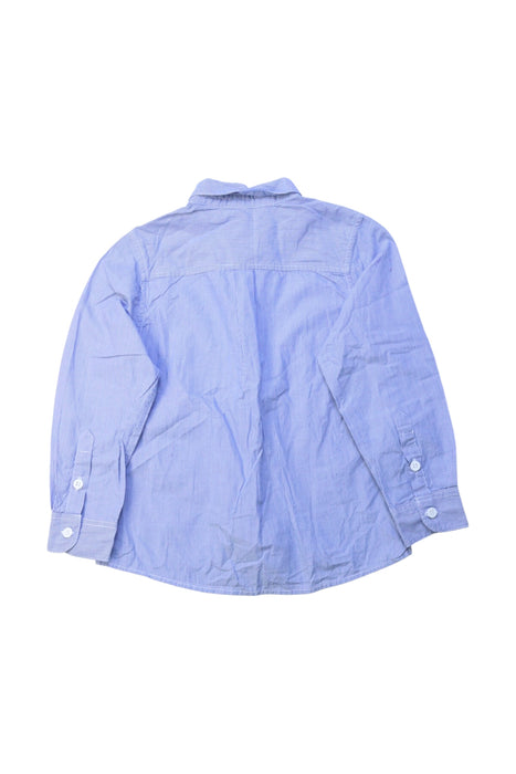 A Blue Long Sleeve Shirts from Petit Bateau in size 4T for girl. (Back View)