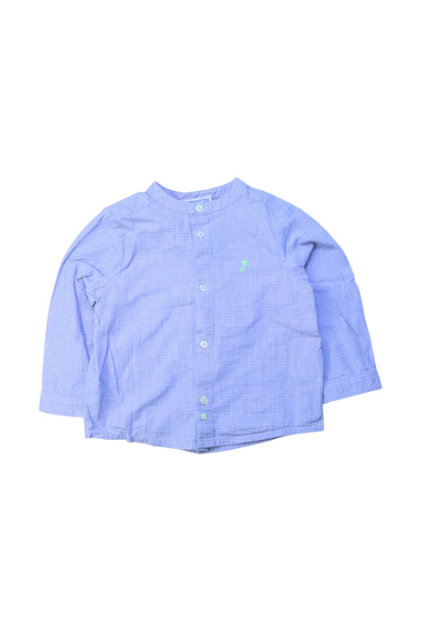 A Blue Long Sleeve Shirts from Jacadi in size 12-18M for girl. (Front View)