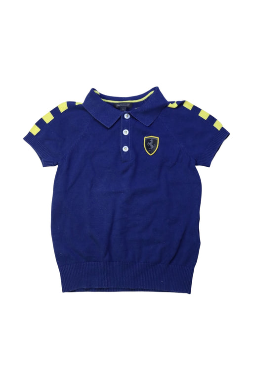 A Blue Short Sleeve Polos from Ferrari in size 2T for girl. (Front View)