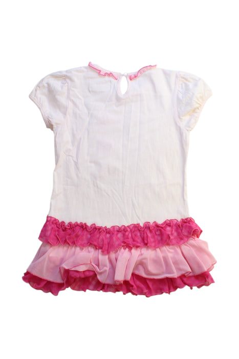 A Pink Short Sleeve Dresses from Chickeeduck in size 6T for girl. (Back View)