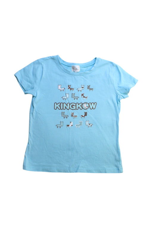A Blue Short Sleeve T Shirts from Kingkow in size 10Y for girl. (Front View)
