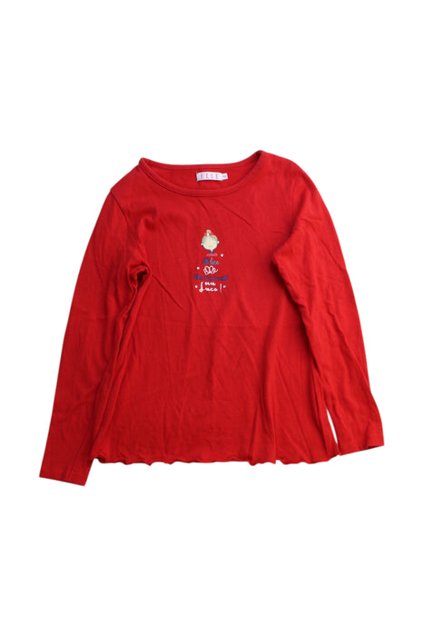 A Red Long Sleeve Tops from ELLE in size 6T for girl. (Front View)