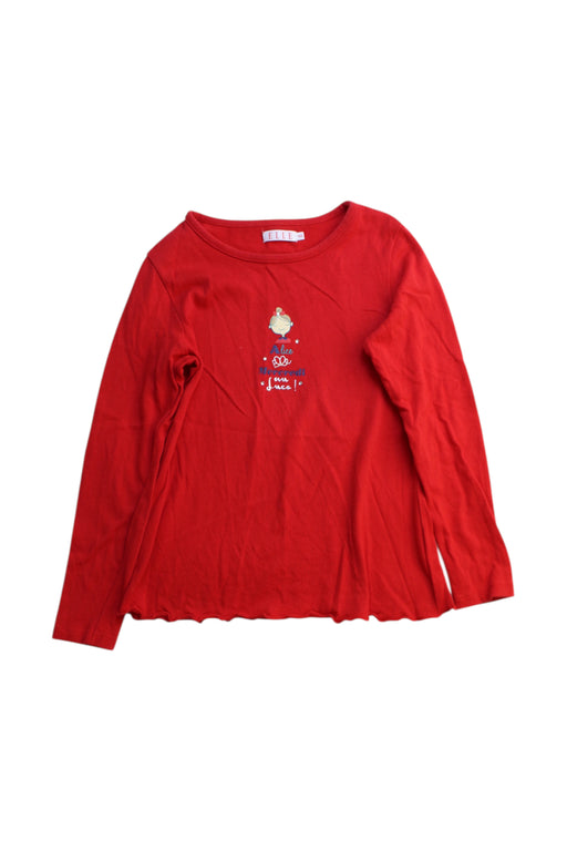 A Red Long Sleeve Tops from ELLE in size 6T for girl. (Front View)