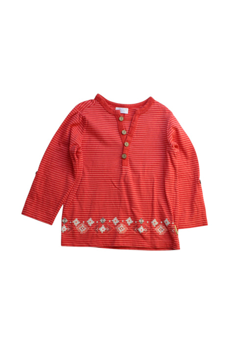 A Red Long Sleeve Tops from Mides in size 5T for girl. (Front View)