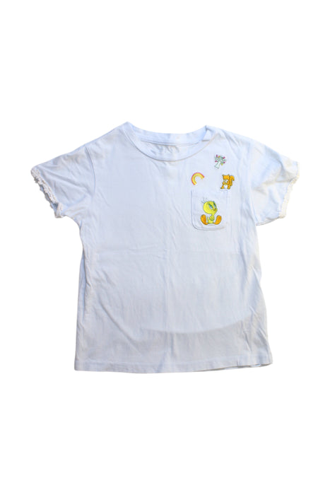 A White Short Sleeve T Shirts from Chickeeduck in size 7Y for girl. (Front View)