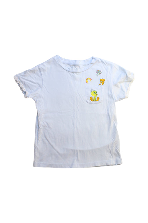 A White Short Sleeve T Shirts from Chickeeduck in size 7Y for girl. (Front View)